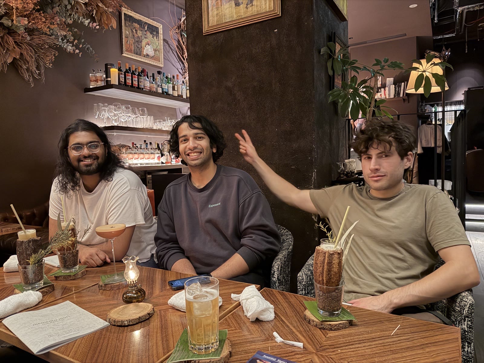 Cocktails at a bar