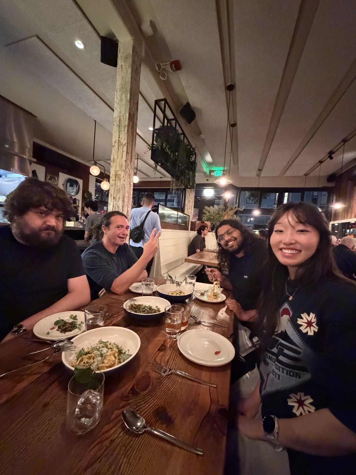 Dinner at a restaurant